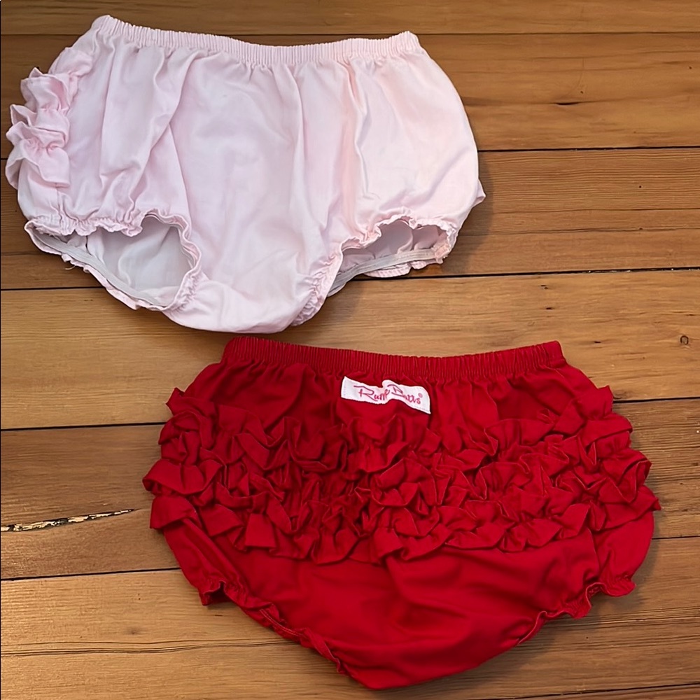 Ruffle Butts Pink and Red Ruffled Bloomers